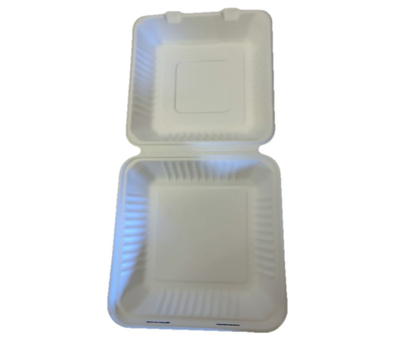 CS 200 BCR-3 9 X 9 X 3 
CLAMSHELL FOOD CONTAINER 
BIODEGRADABLE SUGARCANE