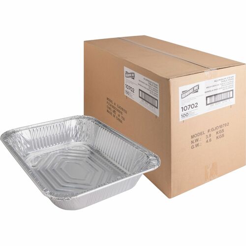 CS 100 GENUINE JOE 10702 HALF  SIZE DISPOSAL ALUMINUM PANS
